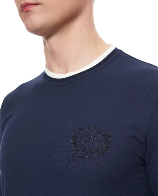 Dolce&Gabbana Лонгслив с вышивкой логотипа - Артикул: G8SW5Z-HU7WZ