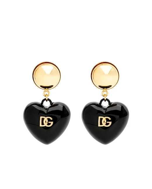 Dolce&Gabbana Сережки-кліпси у формі серця - Артикул: WER6I3-W1111