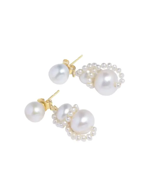 Completedworks Серьги из жемчуга и переработанного золота с позолотой - Артикул: P213