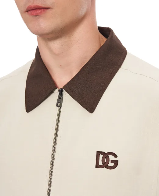 Dolce&Gabbana Куртка-бомбер із льону та шовку - Артикул: G9BODZ-FUTAZ