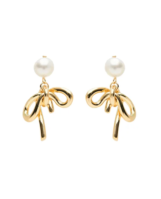 Completedworks Серьги из жемчуга и переработанного золота с позолотой - Артикул: P203