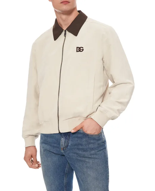 Dolce&Gabbana Куртка-бомбер із льону та шовку - Артикул: G9BODZ-FUTAZ
