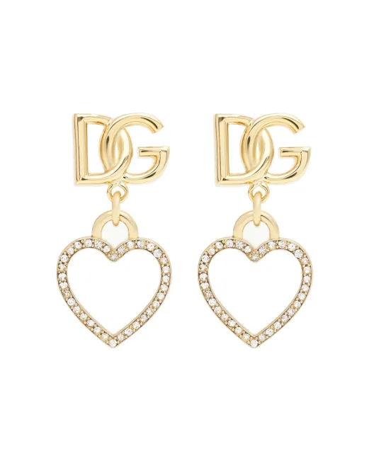 Dolce&Gabbana Сережки-пусети з підвіскою серцем - Артикул: WER6I2-W1111