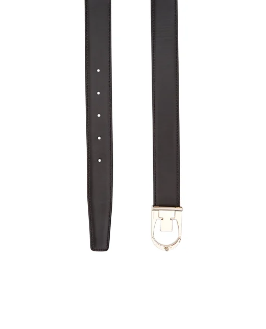 Saint Laurent Двосторонній шкіряний ремінь - Артикул: 828728-AAEX8