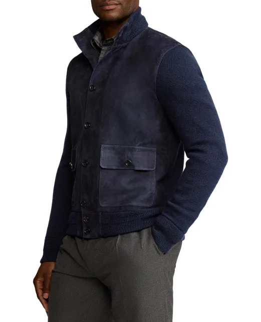 Ralph Lauren Purple Label Куртка из замши и кашемира - Артикул: 790758192002