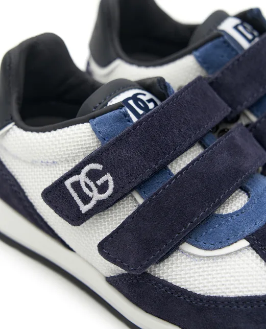 Dolce&Gabbana Дитячі кросівки DG Cushion з текстилю та замші - Артикул: DN0229-AY128