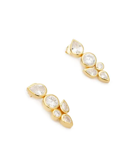 Completedworks Сережки з переробленого золота з цирконієм і позолотою - Артикул: Z04