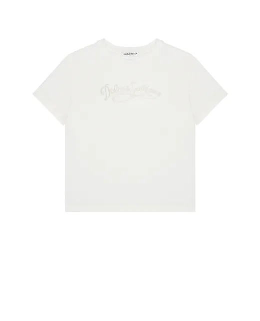 Dolce&Gabbana Дитяча футболка з вишивкою - Артикул: L5JTNK-G7PYF-B