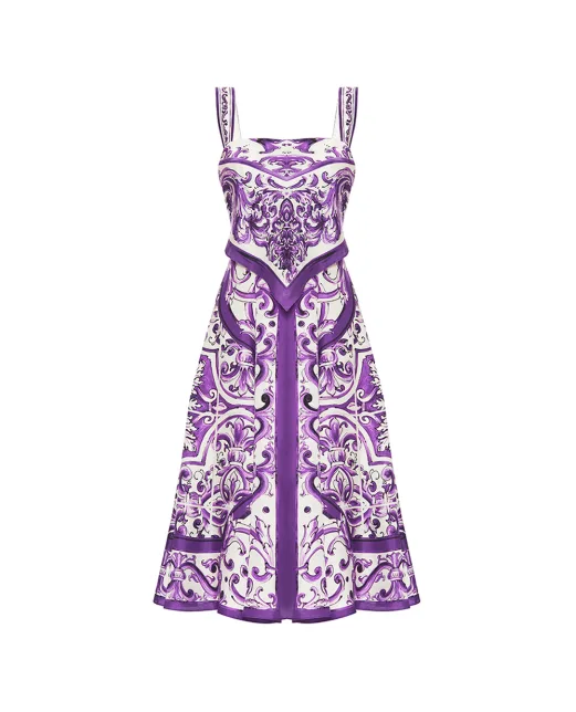 Dolce&Gabbana Сукня з шовку з принтом - Артикул: F6TZBT-HI1T1