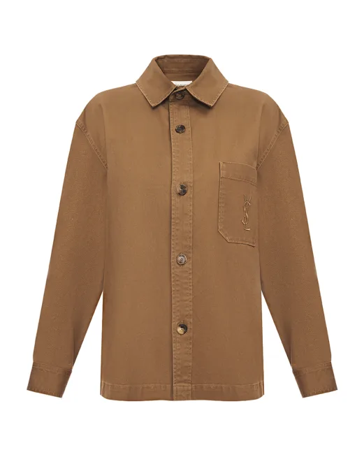 Saint Laurent Сорочка CASSANDRE з бавовни та льону - Артикул: 852696-Y253W