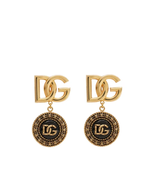 Dolce&Gabbana Сережки-кліпси з логотипом - Артикул: WER6V2-W1111