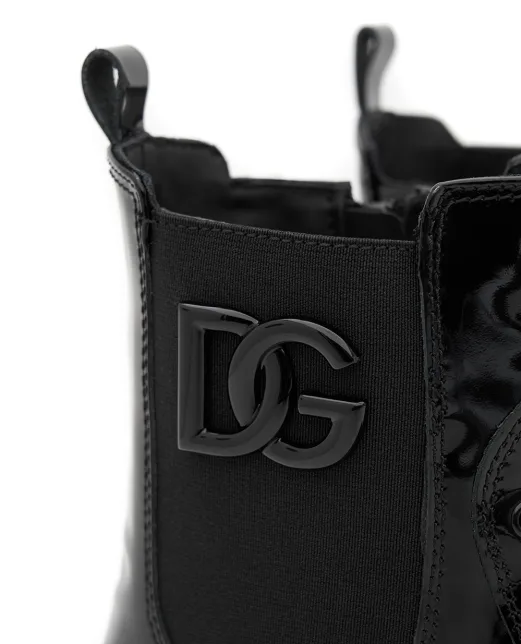 Dolce&Gabbana Дитячі шкіряні лаковані ботильйони - Артикул: D11360-A9A81-L