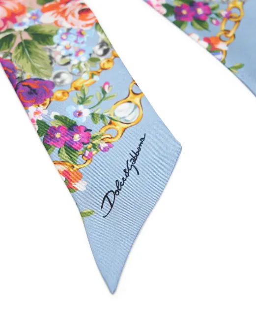 Dolce&Gabbana Повязка из шёлка с цветочным принтом - Артикул: FS215A-GDDLG