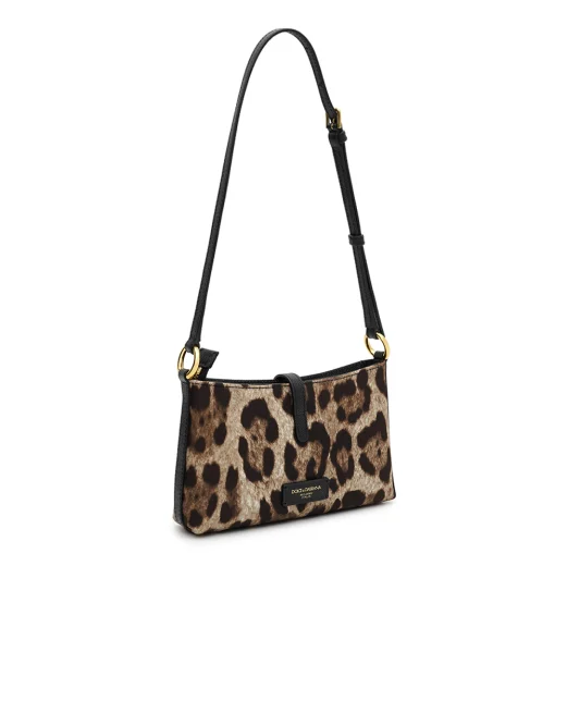 Dolce&Gabbana Сумка на плечо Lock с леопардовым принтом - Артикул: BB7891-A0007