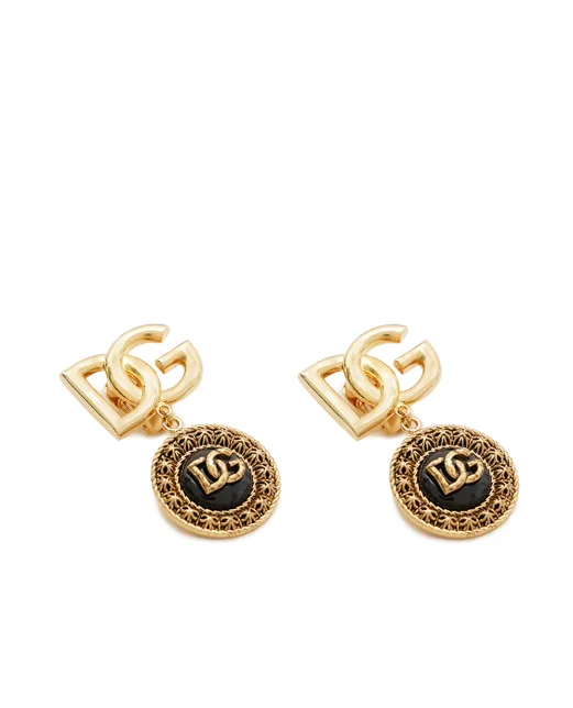Dolce&Gabbana Сережки-кліпси з логотипом - Артикул: WER6V2-W1111