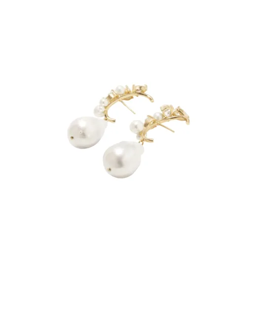Completedworks Серьги из золота с жемчугом и белым топазом - Артикул: P63