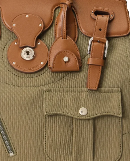 Ralph Lauren Collection Сумка из холста и кожи Soft Ricky 33 - Артикул: 435968260001