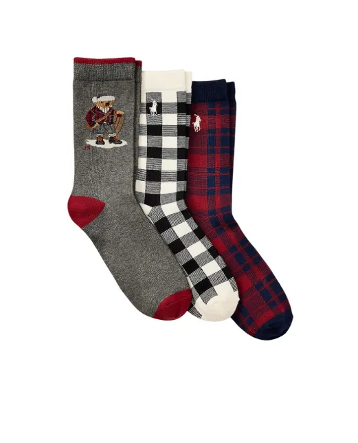 Polo Ralph Lauren Дитячі шкарпетки Polo Bear (3 пари) - Артикул: 444P03158001