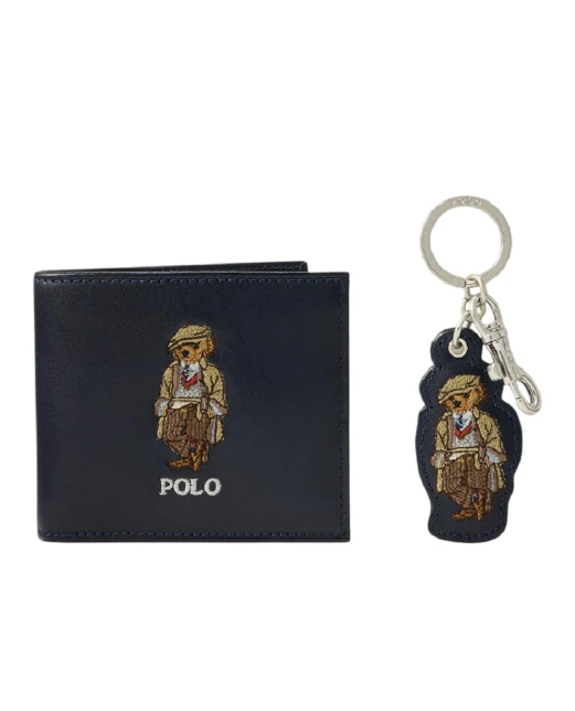 Polo Ralph Lauren Подарочный набор кошелёк и брелок Polo Bear из кожи - Артикул: 405P04858001