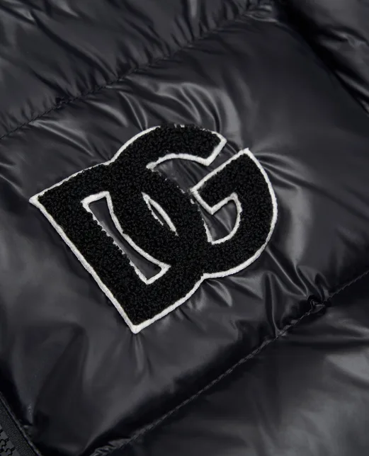 Dolce&Gabbana Дитячий пуховик з монограмою логотипу - Артикул: L4JB6F-G7PK1-S