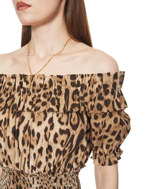 Dolce&Gabbana Платье с леопардовым принтом - Артикул: F6A0UT-HS5E3