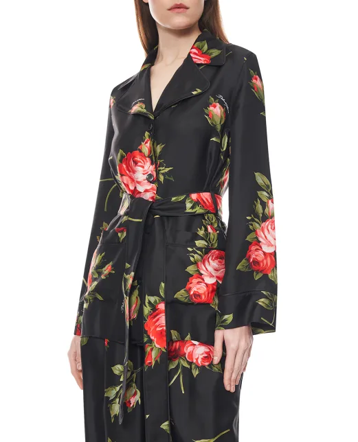 Dolce&Gabbana Пижамная рубашка Vanity из шёлка - Артикул: F5Q03T-IS11G