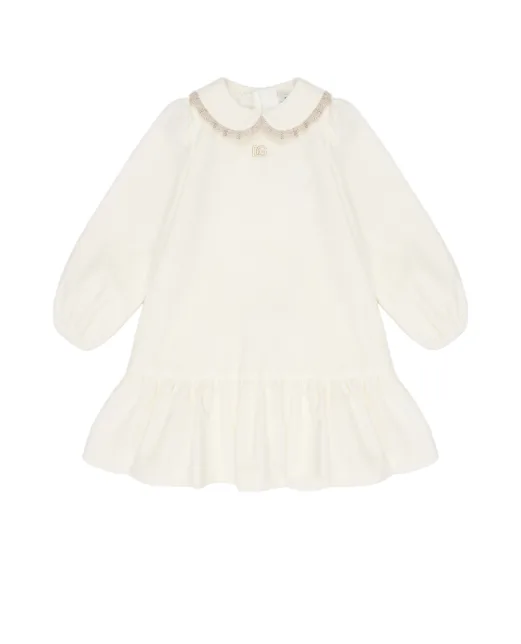 Dolce&Gabbana Дитяча сукня з гладкого оксамиту з трусиками-кюлотами - Артикул: L24DM2-FUVJY