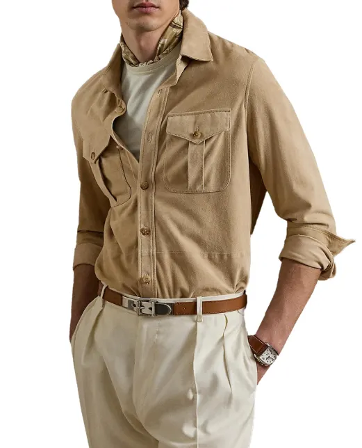 Ralph Lauren Purple Label Замшевая рубашка - Артикул: 790654923034