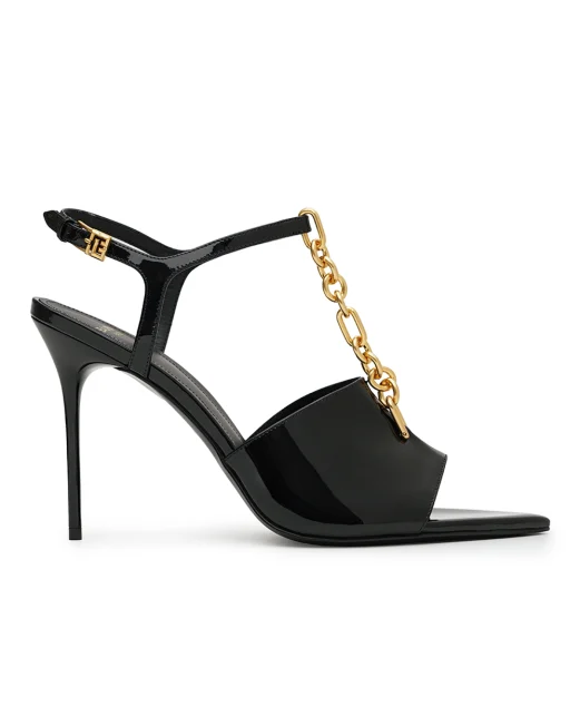 Balmain Босоніжки з лакованої шкіри Sync - Артикул: FN1UH154LPAT