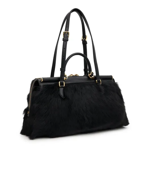 Dolce&Gabbana Сумка-тоут Vittoria з телячої шкіри та овечого хутра - Артикул: BB7844-AX911