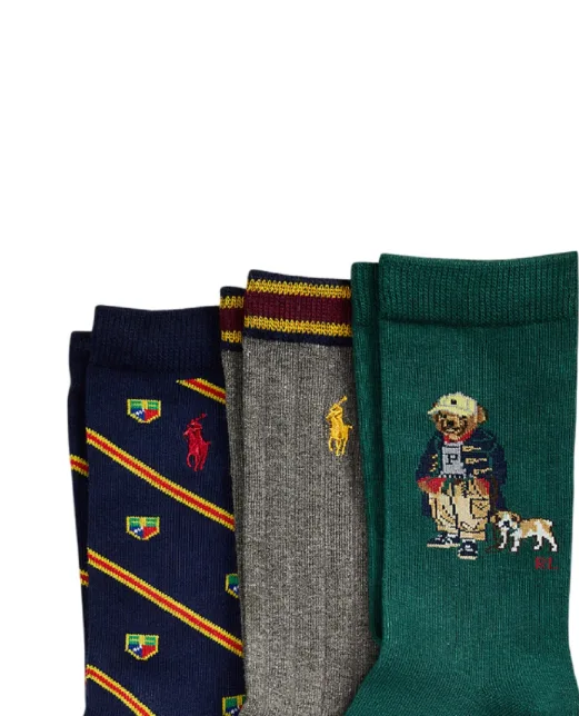 Polo Ralph Lauren Дитячі шкарпетки Polo Bear (3 пари) - Артикул: 444P03160001