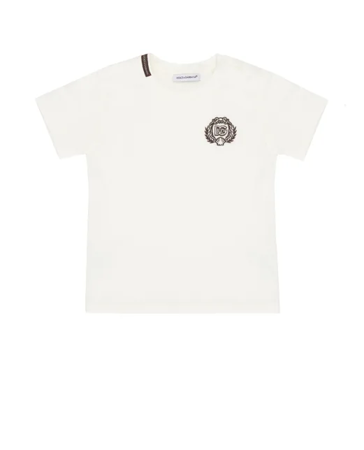 Dolce&Gabbana Детская футболка с вышивкой - Артикул: L1JT7W-G7PET