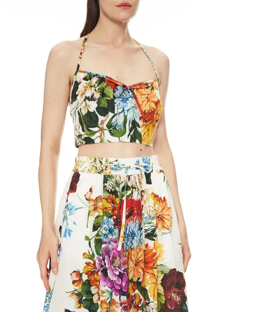 Dolce&Gabbana Топ з квітковим принтом - Артикул: F7BB7T-HS5TR