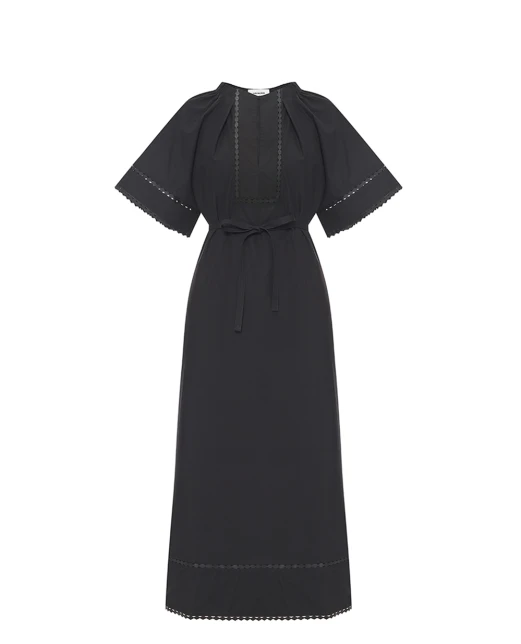 Yves Salomon Платье с кожаными деталями - Артикул: 26EYR03740COAP