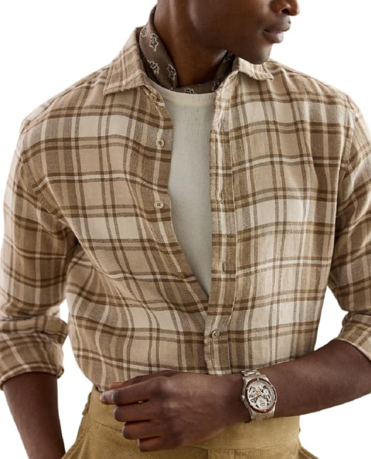 Ralph Lauren Purple Label Рубашка из льна и хлопка - Артикул: 790977158001