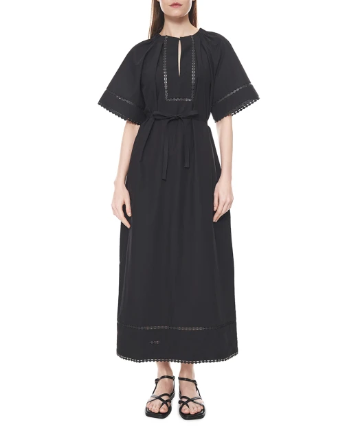 Yves Salomon Платье с кожаными деталями - Артикул: 26EYR03740COAP