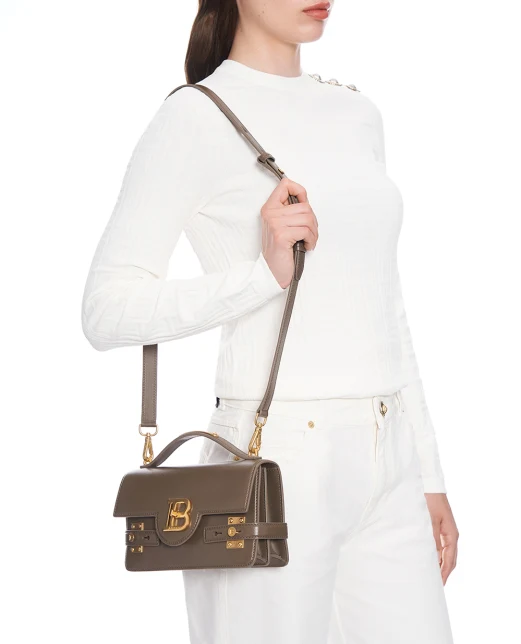 Balmain Кожаная сумка B-Buzz 24 - Артикул: FN1DA828LSLX