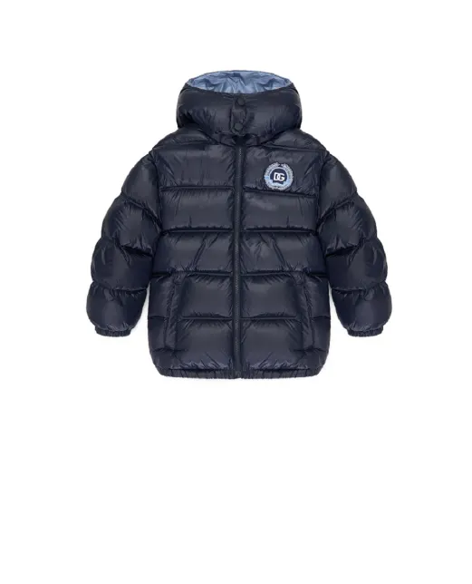 Dolce&Gabbana Дитячий пуховик з монограмою логотипу - Артикул: L4JB6F-FUS3Y-S