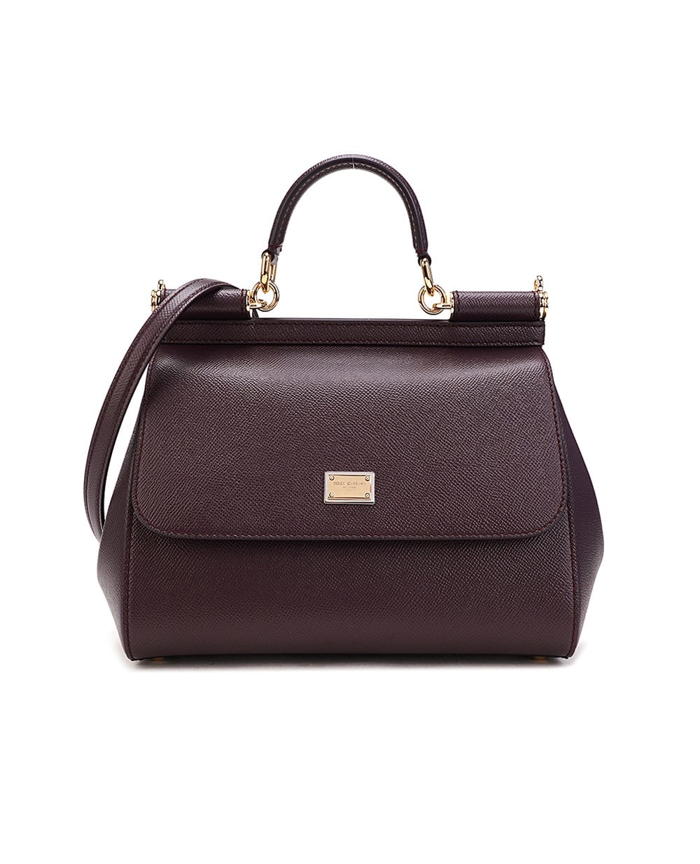 Кожаная сумка Sicily Large Dolce&Gabbana BB6002-A1001, бордовый