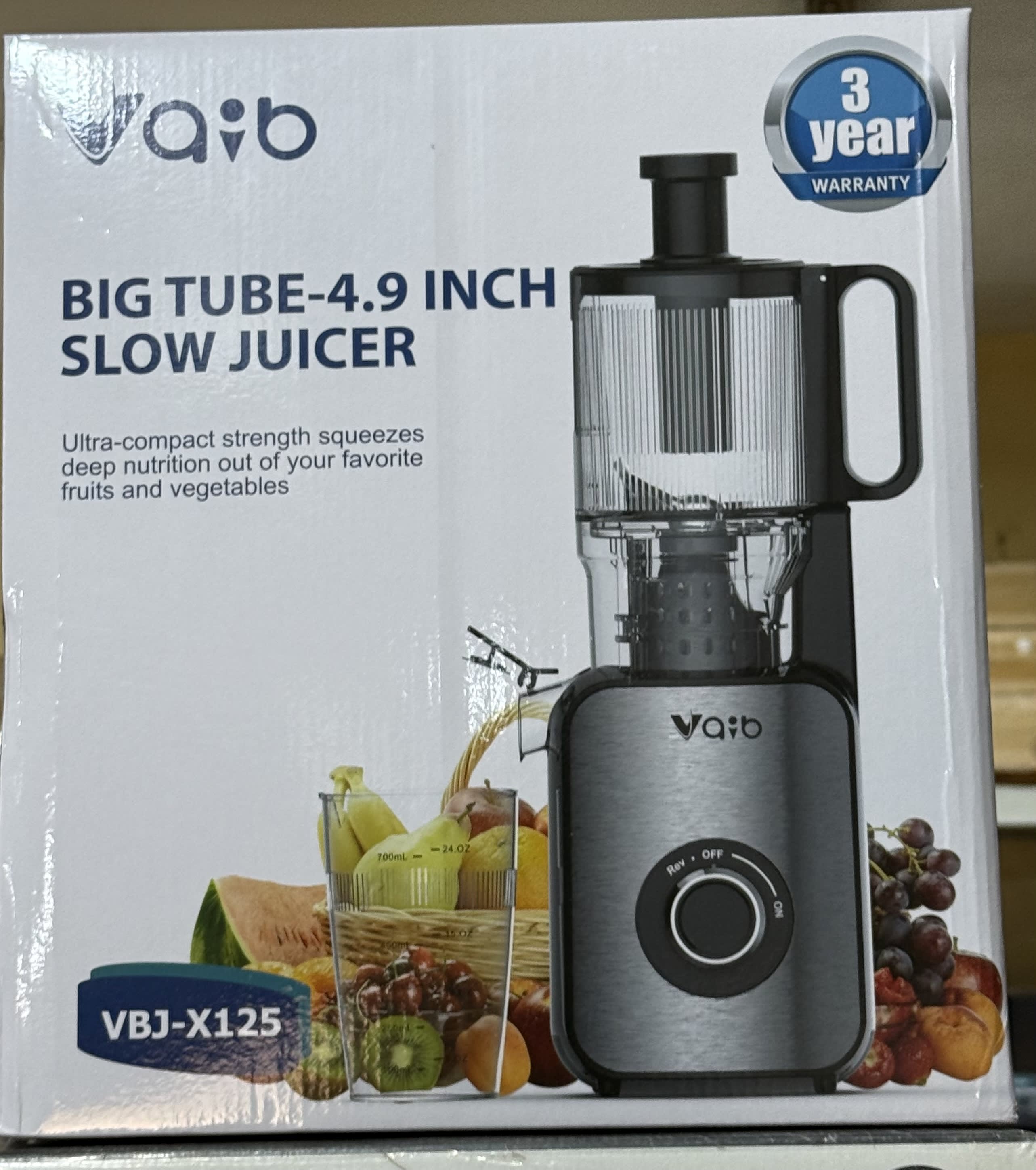 Vaib Big Tube 4.9 inches Slow Juicer VBJ-X125 240w