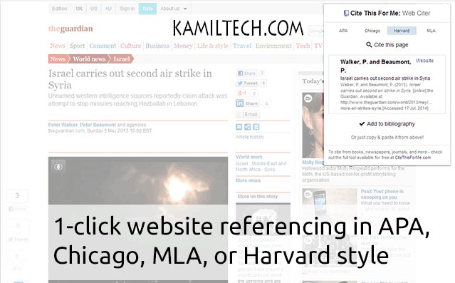 Cite-This-For-Me for Google Chrome | kamiltech.com