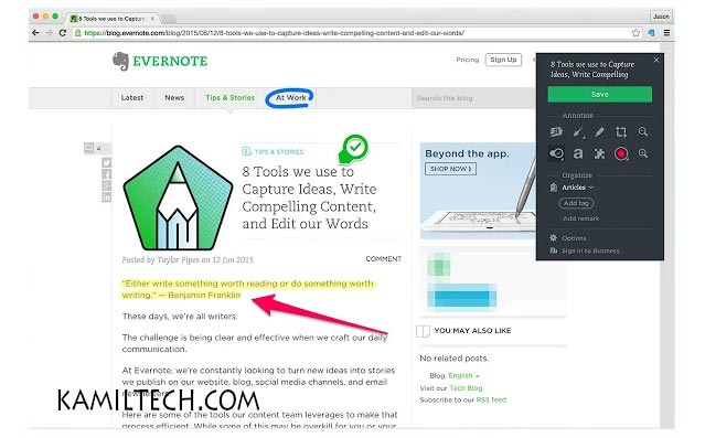 evernote web clipper chrome extension