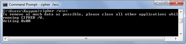 cipher cmd c drive w