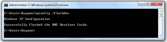 ipconfig /flushdns command in windows command prompt