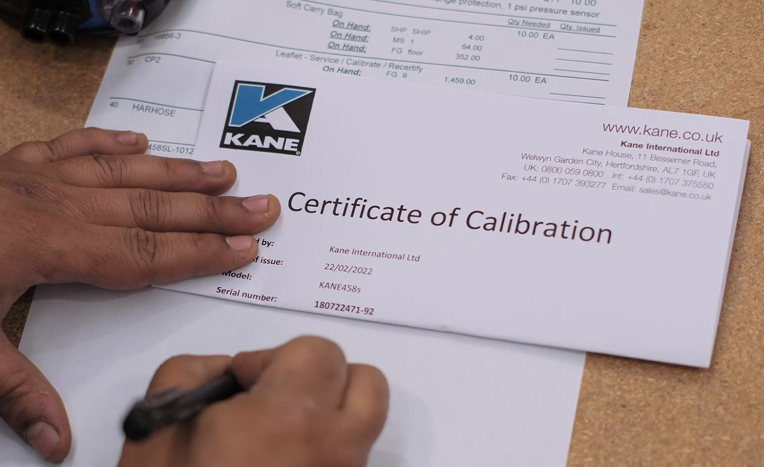 Kane-Calibration-certificate