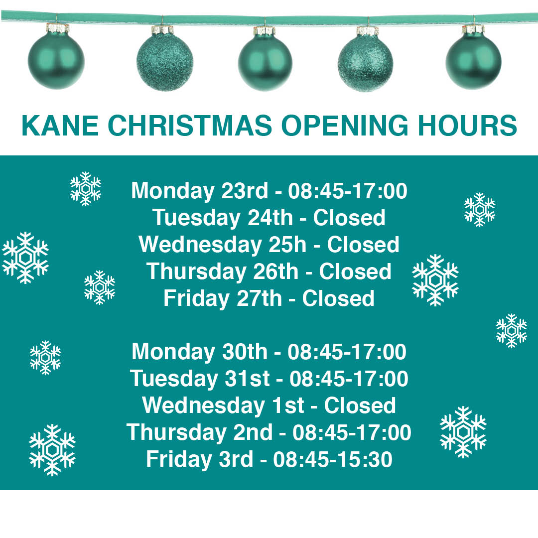 KANE Christmas opening hours