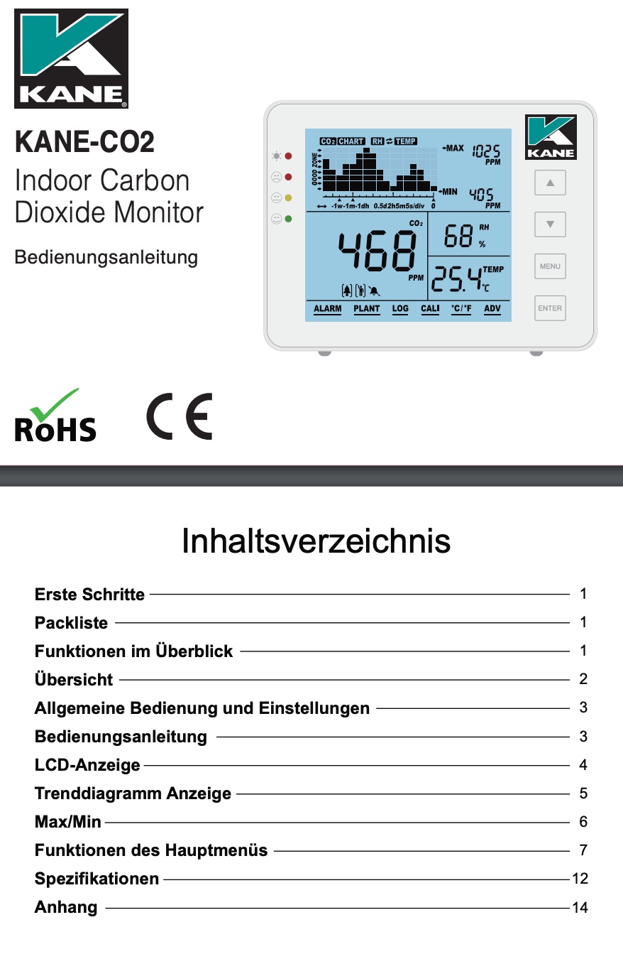 KANE-CO2 Handbuch