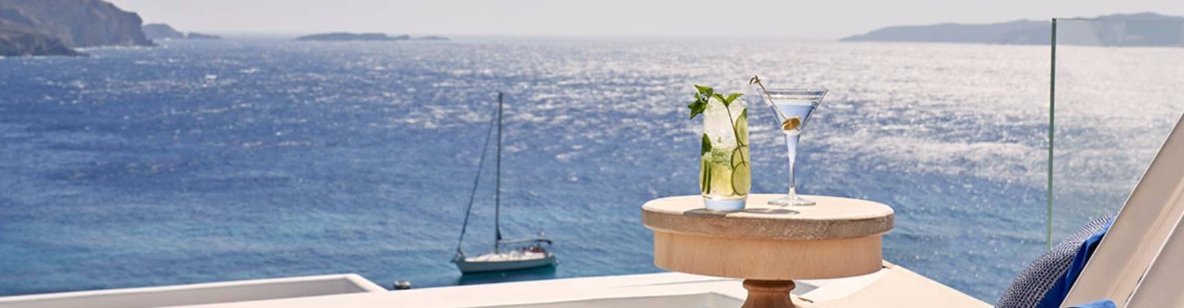 Katikies mykonos junior suite with open air jetted tub