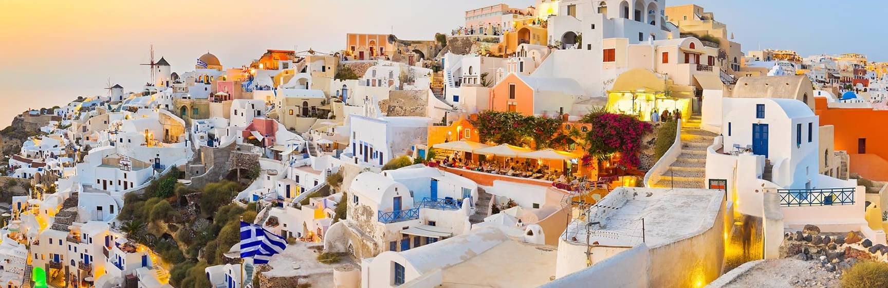 Vista panorâmica de Santorini