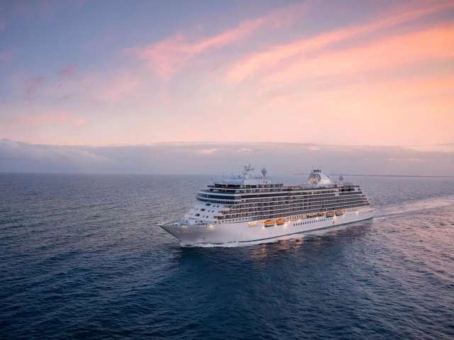 Regent seven seas spl ship aerial sunset